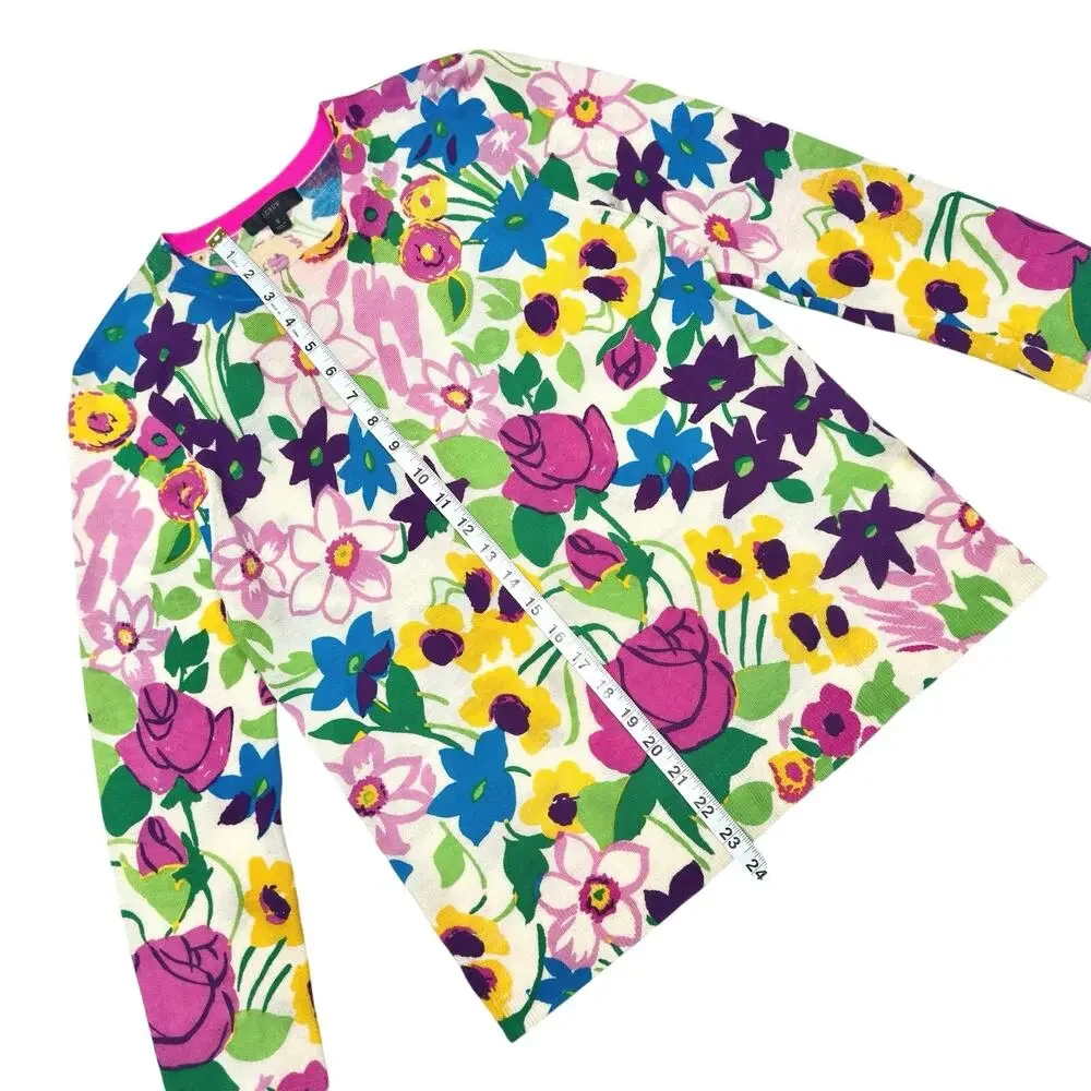 J. Crew | Women | Margot Floral Garden Merino Wool Crew Neck Sweater | Small